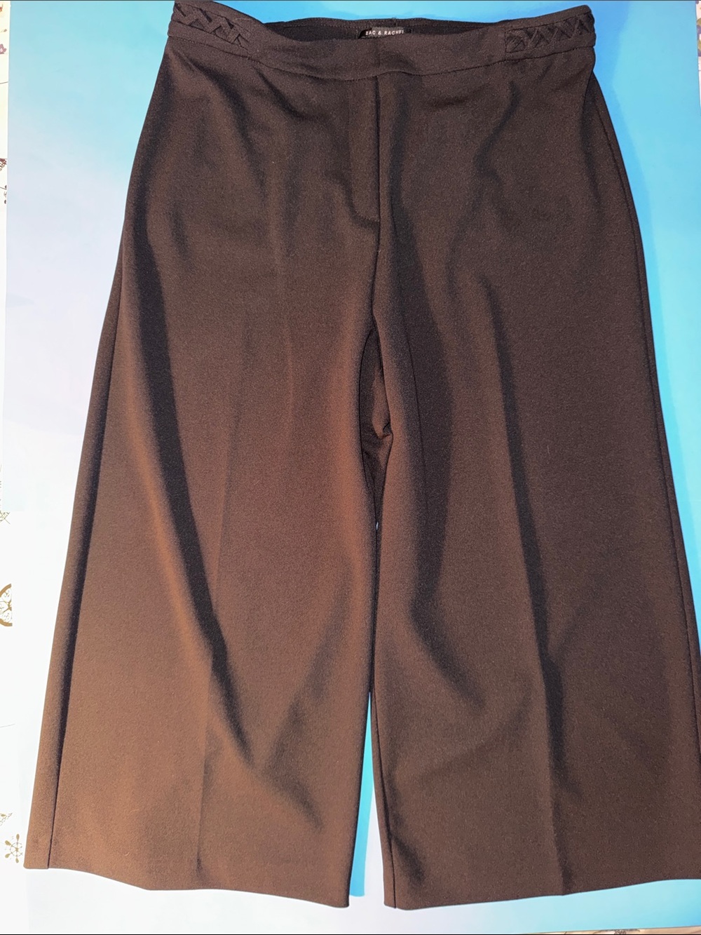 Zac & Rachel Black Wide-Leg Culottes Dress Pants